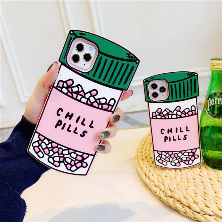 Compatible with Apple, Personalized Creative Pill Silicone iPhone Case Compatible with Apple, Personalized Creative Pill Silicone iPhone Case